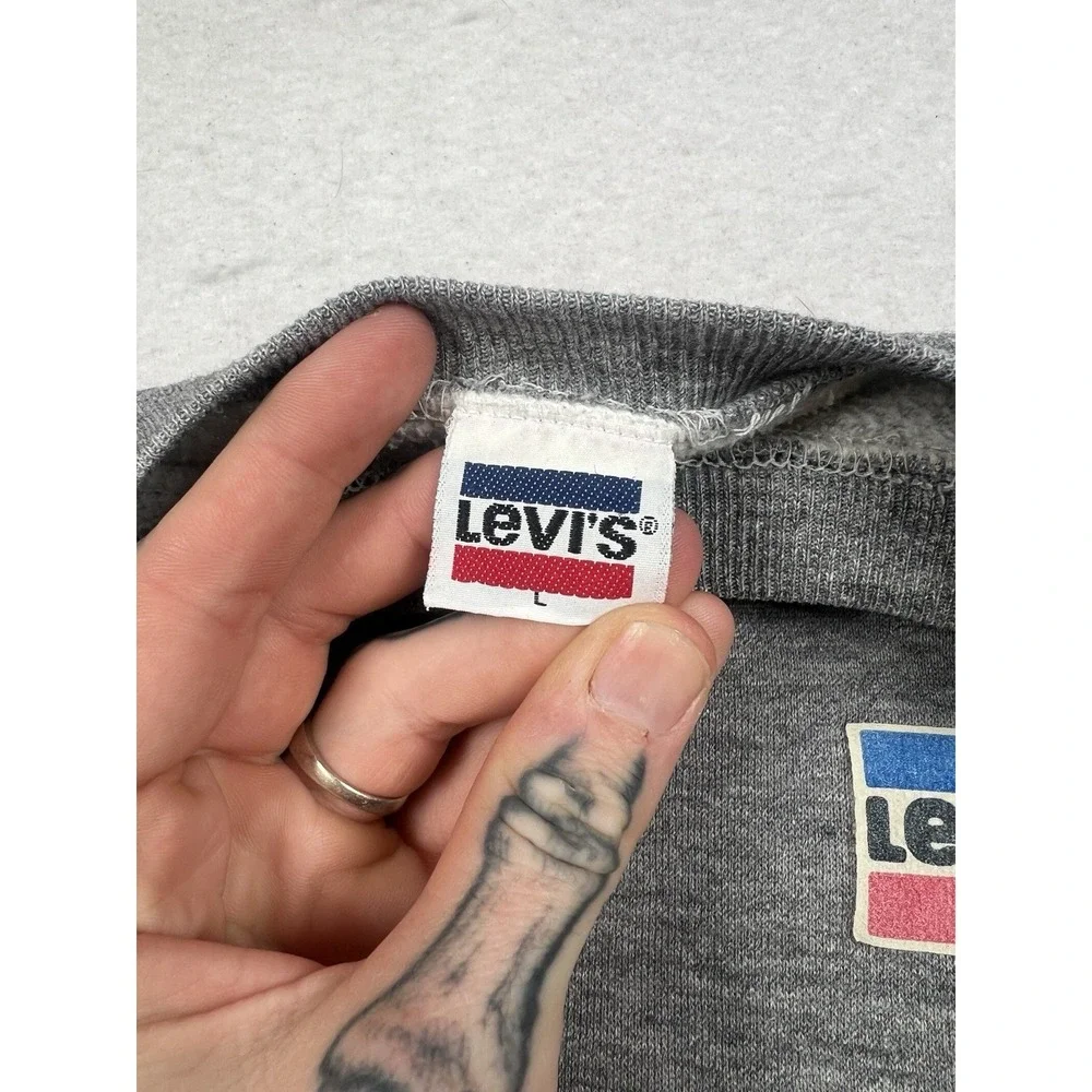 Levi's Vintage Raglan Sweatshirt Medium Red Crewneck 1980s 90s USA Made Paint
